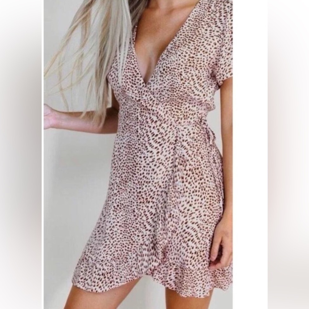 Kittenish Wrap Leopard Print Dress
